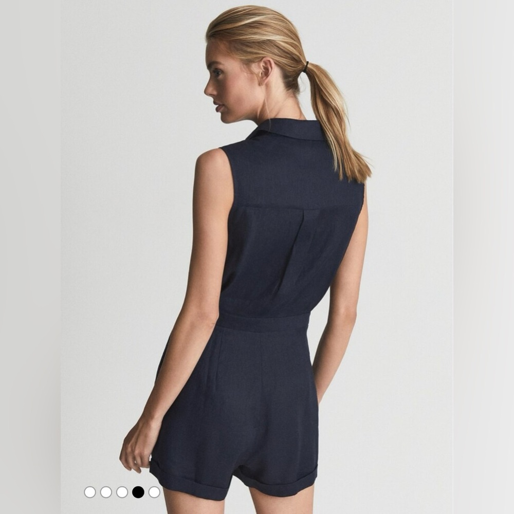 Reiss- Emma Sleeveless Linen Romper/Playsuit - Picture 2 of 4